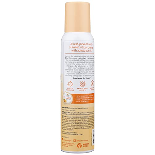 Citrus Magic Odor Eliminator Air Freshener Spray for Home, Orange Blast, 3-Ounce, Pack of 3