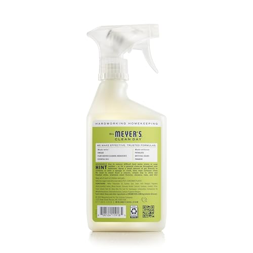 MRS. MEYER'S CLEAN DAY Vinegar Gel Cleaning Spray, Bathroom Use, No-Rinse Formula, Plant-Derived Cleaning Ingredients, Lemon Verbena, 16 Fl Oz, Pack of 1