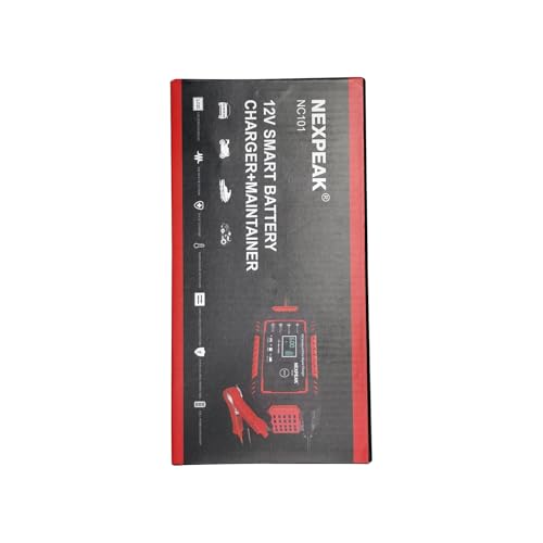 NEXPEAK NC101 Car Battery Charger, Smart Battery Trickle Charger 12V 6A Automotive Battery Maintainer Desulfator with Temp Compensation for Car Truck Motorcycle Lawn Mower Marine Lead Acid Batteries