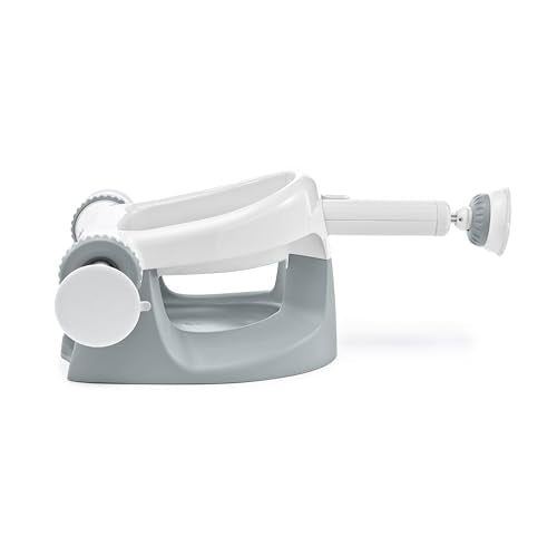 Ingenuity My Bath Seat for Sit-Up Baby Bathing, Sure & Secure Suction Cups, ASTM Safety Tested & Approved, Backrest for Assisted Sitting, Easy Setup & Storage, Gray