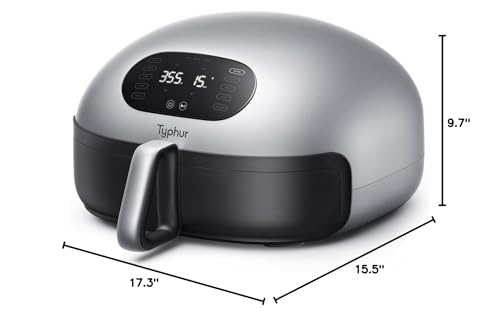 Typhur Dome 2 Air Fryer, Extra Large Airfryer with Superior Airflow, Self-cleaning Smart Digital Fryer with PFAS free Basket for Quick Easy Meals, Up to 32 Chicken Wings Capacity [New Version]