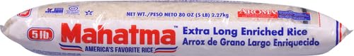 Mahatma Extra-Long-Grain Rice 5-Pound Rice Bag, Gluten-Free and Non-GMO White Bulk bag, 1 Bag of