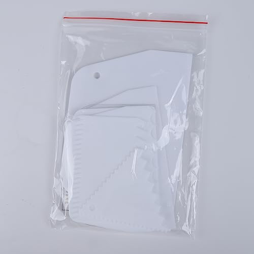 Teenitor Cake Scraper Cake Smoother, 7 Pcs Dough Scraper Bowl Scraper Cake Cutter Cake Spatula Bench Scraper Kitchen Plastic Scraper Tool Cake Decorating Kit