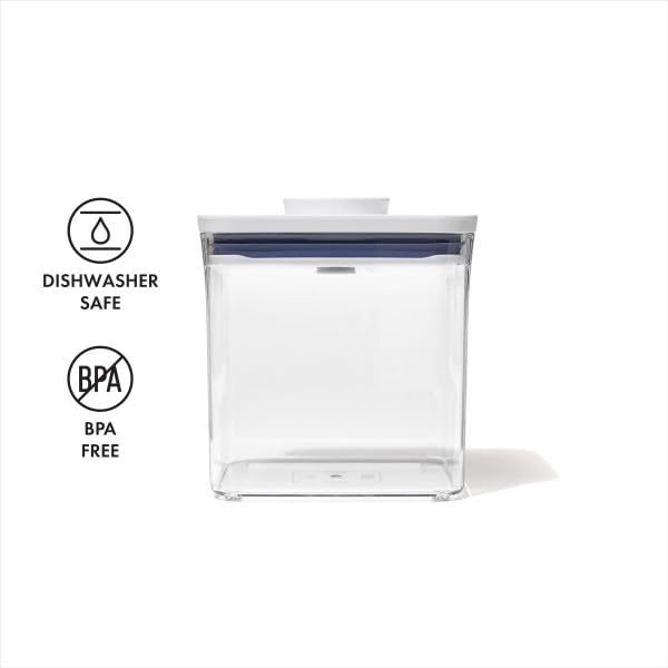 OXO Good Grips POP Container - Airtight Food Storage - Big Square Short 2.8 Qt Ideal for 5 lbs of sugar, cookies or crackers