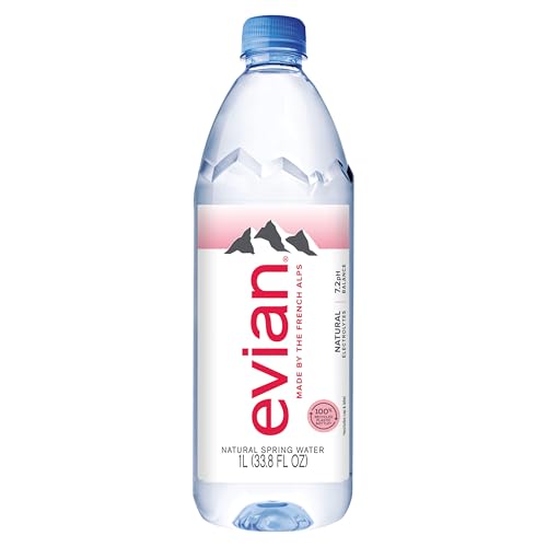 Evian Natural Spring Water, 1 L bottles, 6 pack