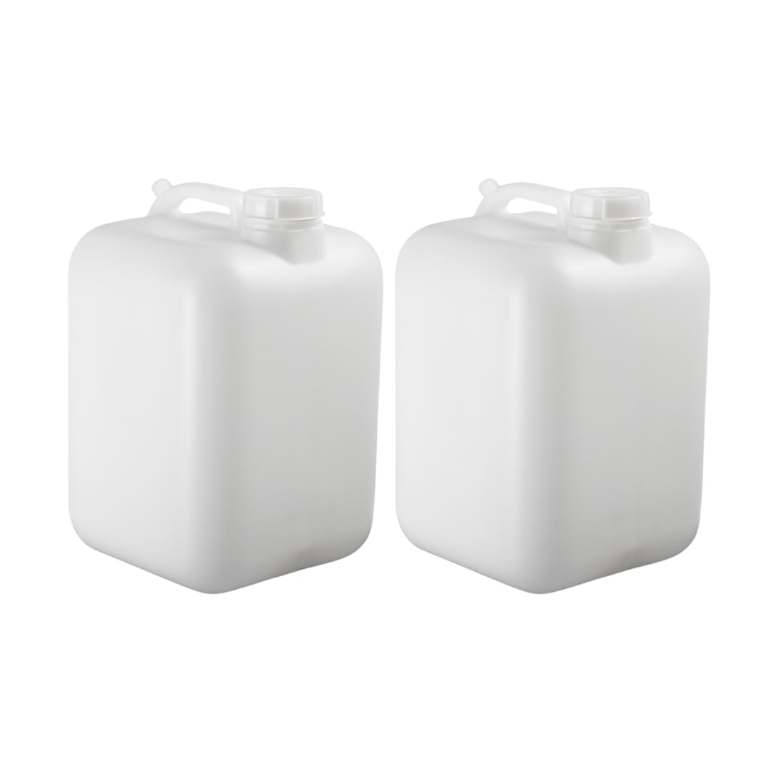 FastRack 5 Gallon Hedpak with Cap (Pack of 2) | BPA-free, Food-Grade, and Leak-Proof | White Water Container | Ideal for brewing, fermentation, or storage