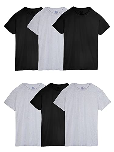 Fruit of the Loom mens Stay Tucked Crew T-shirt Underwear, Tall Man - White 6 Pack, X-Large US