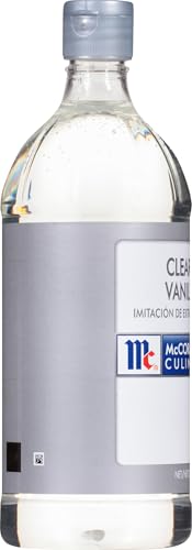 McCormick Culinary Clear Imitation Vanilla Extract, 32 fl oz - One 32 Fluid Ounce Bottle of Clear Vanilla Flavoring for Baking, Perfect in Baked Goods, Frostings, Custards and Desserts