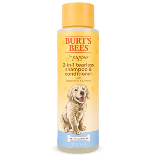 Burt's Bees for Pets Natural Tearless Puppy Shampoo with Buttermilk - Shampoo for Dogs and Puppies - Puppy Shampoo Gentle on Skin and Fur - Cruelty, Sulfate & Paraben Free - Made in USA, 16 Ounces