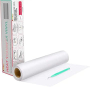 HTVRONT Heat Transfer Vinyl White HTV Rolls - 12" x 20ft White Iron on Vinyl for All Cutting Machines, HTV Vinyl for Shirts - Easy to Cut & Weed for Heat Transfer Design