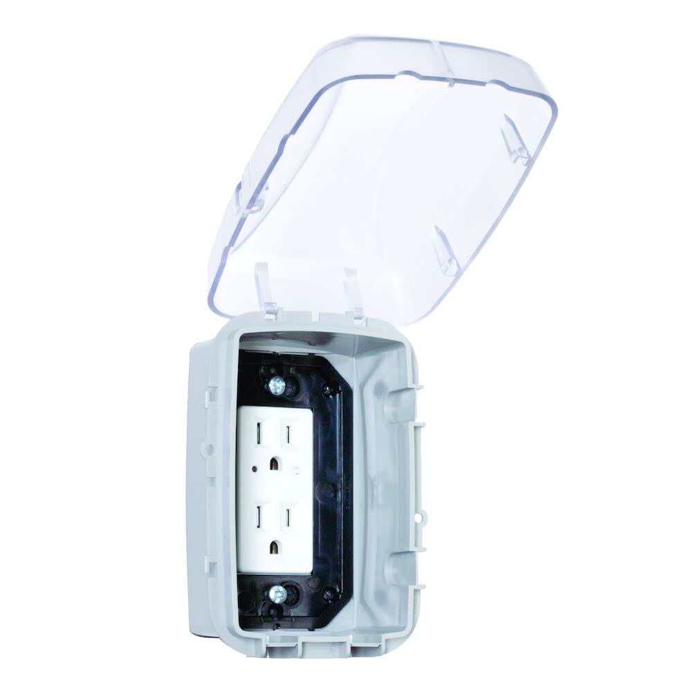 Intermatic WP3100C Weatherproof Electrical Outlet Cover - Extreme Temperature Resistance, Heavy-Duty Construction, Versatile Design & Multi-Configurable, Easy Install, Secure Fit for Outdoor in-Use