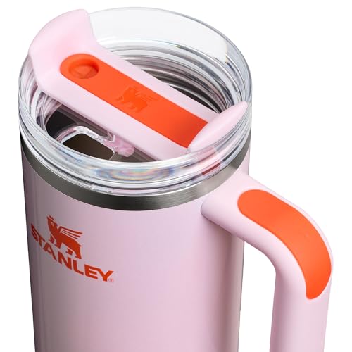 Stanley Quencher H2.0 Tumbler with Handle and Straw 30 oz | Flowstate 3-Position Lid | Cup Holder Compatible for Travel | Insulated Stainless Steel Cup | BPA-Free | Rose Petal Shimmer
