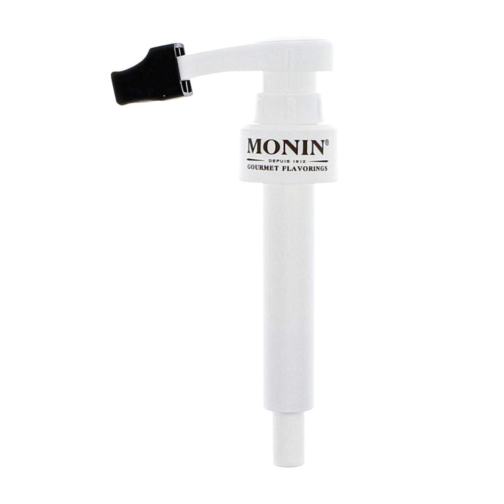 Monin - Syrup Pump, Exclusively for 750ml (25.4 fl oz) Glass Bottles | Mess-Free Dispensing + Tip Cover Included (White)