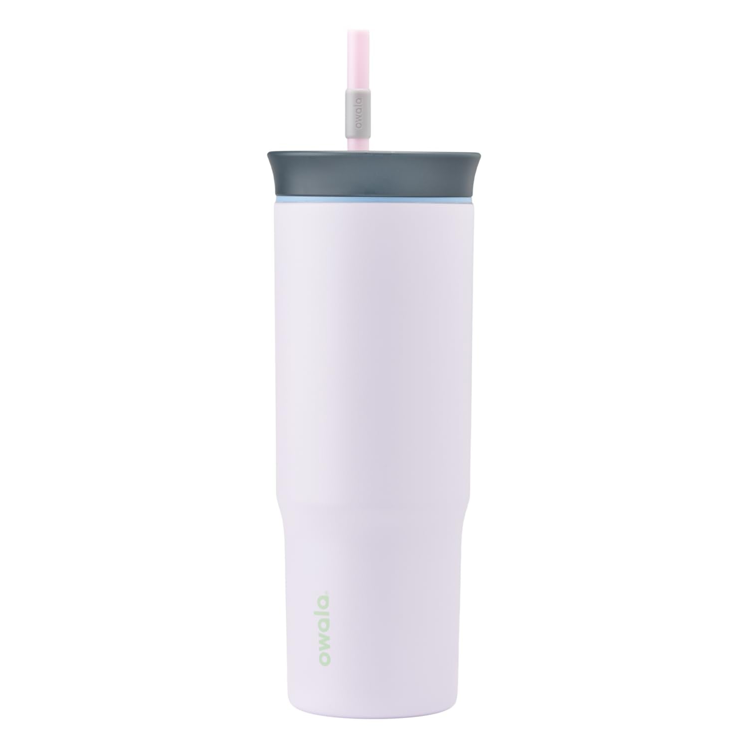 Owala Stainless Steel Triple Layer Insulated Travel Tumbler with Spill Resistant Lid, Straw, and Carry Handle, BPA Free, 40 oz, Light Purple (Whimsical Daydream)