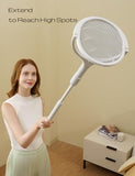 Rotating Head Rechargeable Fly Swatter Electric Fly Swatter Racket Bug Zapper Racket Indoor Bug Zapper Indoor Fly Zapper Repellent Fruit Fly Trap Mosquito Zapper, with a Telescopic Extension