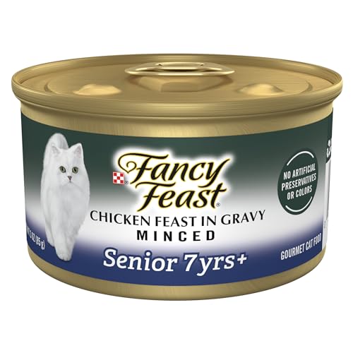 Purina Fancy Feast Senior Wet Cat Food 7 Years Plus Chicken Feast in Gravy Minced - (Pack of 24) 3 oz. Cans