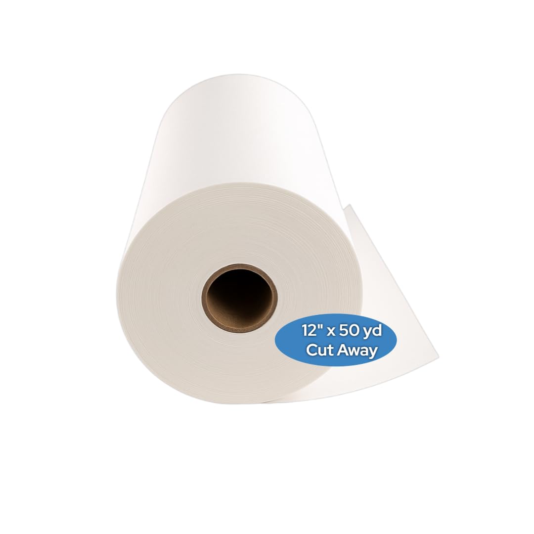 Cut Away Embroidery Stabilizer Roll 12" x 50 Yd – 2.5 oz Cutaway by H.B.I. Products