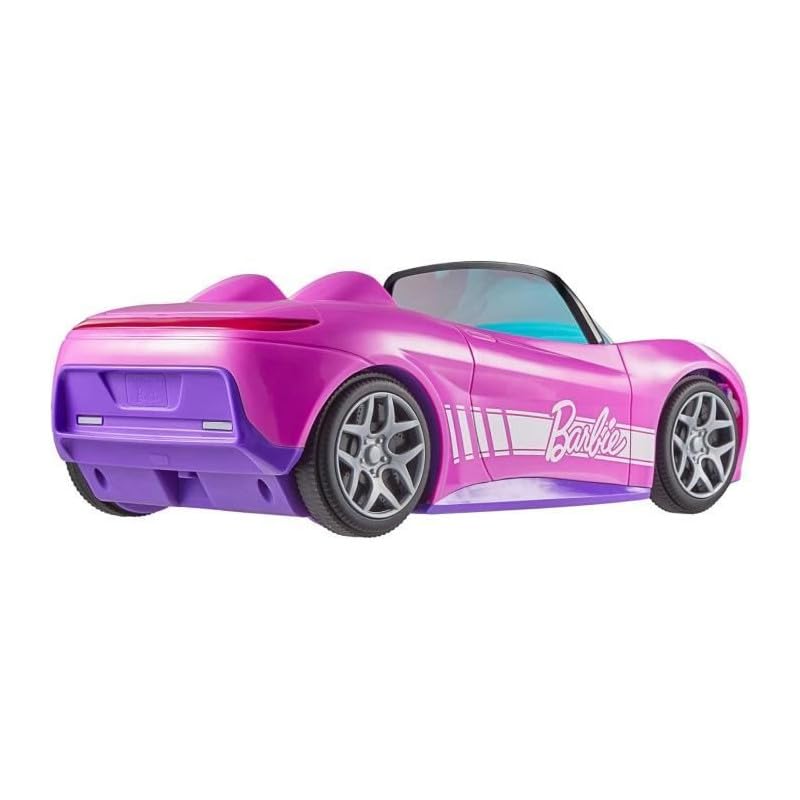 Hot Wheels Barbie RC Toy Car, Remote-Control Pink Convertible, Can Hold 2 Barbie Fashion Dolls & Trunk Opens for Storage, Sticker Sheet for Customizing