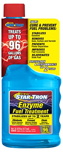 Star Tron Enzyme Fuel Treatment, Small Engine Formula, 16 Fl Oz â€“ Treats up to 96 Gals â€“ Gas Additive Rejuvenates & Stabilizes Old Gasoline, Cures & Prevents Ethanol Problems, Improves MPG & More