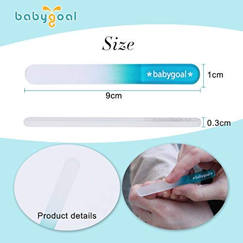 Babygoal Baby Nail Files 3 Pack,Newborn Nail Files with a Pouch,Genuine Czech Float Glass, Gift for Newborns,Toddlers,Infant, Babies &Young Children 3NF02