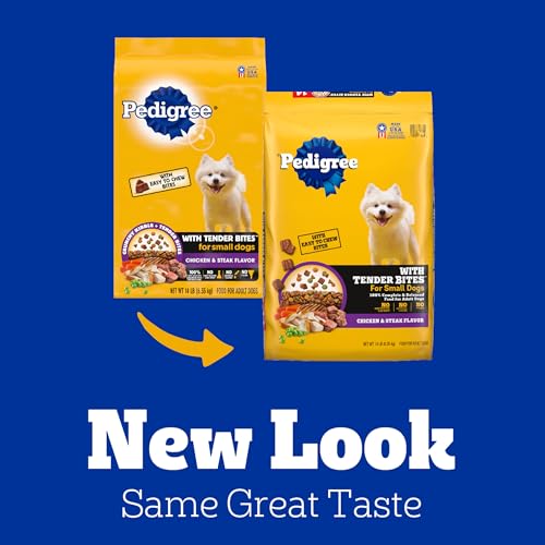 Pedigree with Tender Bites for Small Dogs Adult Dry Dog Food, Chicken and Steak Flavor, 14 lb. Bag