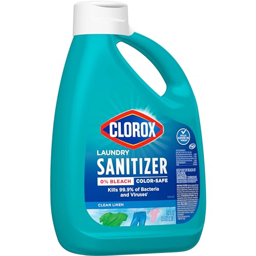 CLOROX Laundry Sanitizer, 0% Bleach, Color Safe, Clean Linen, 80 Fl oz, Pack of 2 (Pack May Vary)