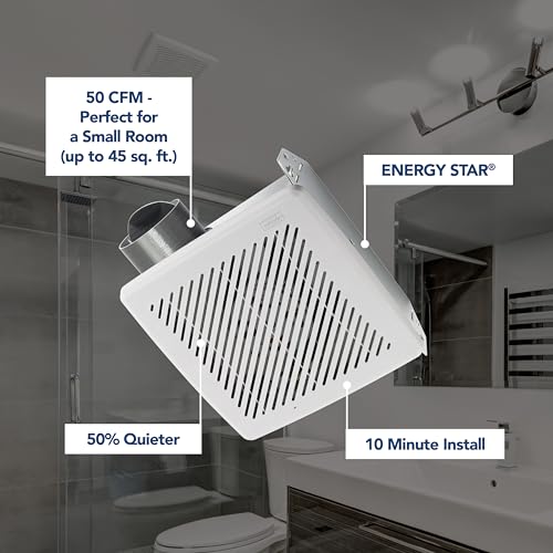 Broan-NuTone® Bathroom Exhaust Fan, 50 CFM Modern Grille, Energy Star Fan, 2.0 Sones