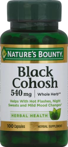 Nature's Bounty Black Cohosh Root Pills and Herbal Health Supplement, Natural Menopausal Support, 540 mg, 100 Capsules