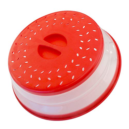 Pack of 2 Collapsible Microwave Food Cover, Splatter Guard,Vented Microwave Lid for Food,10.5inch, BPA free TPR, Dishwasher safe