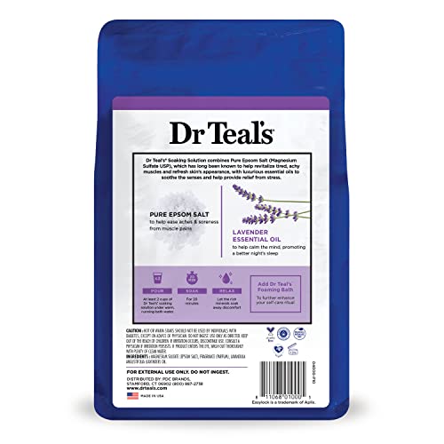 Dr Teal's Epsom Salt Magnesium Soak, Soothe & Sleep with Lavender, 3 lbs