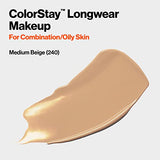 Revlon Liquid Foundation, ColorStay Face Makeup for Combination & Oily Skin, SPF 15, Longwear Medium-Full Coverage with Matte Finish, Buff (150), 1.0 Oz