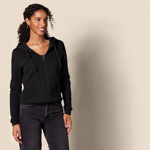 Amazon Essentials Women's Fleece Full-Zip Hoodie (Available in Plus Size), Black, X-Large