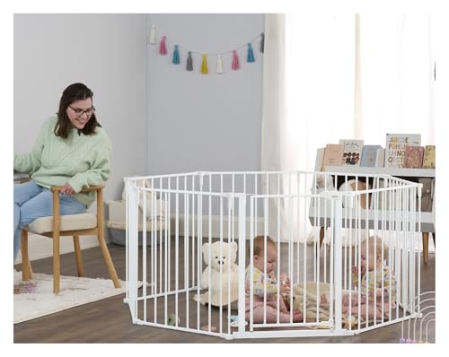 Regalo 194-Inch Super Wide Adjustable Baby Gate and Play Yard, 2-in-1, Bonus Kit, 4 Count (Pack of 1)