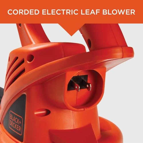 BLACK+DECKER Electric Leaf Blower, Handheld Blowers for Lawn Care, Lightweight, 180 MPH 7-Amp (LB700)