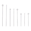 PH PandaHall 560pcs 8 Styles 304 Stainless Steel Eye Pins 30mm 40mm 50mm Head Pins Ball 22 Gauge Head Pins Findings Open Eye Pin for Earring Bracelet Pendant Jewelry Making, Stainless Steel Color