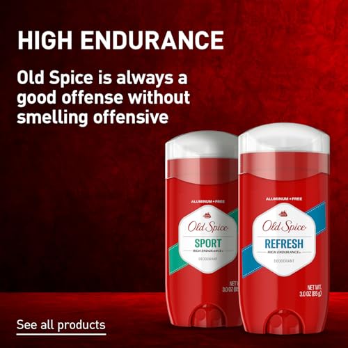 Old Spice Aluminum Free Deodorant For Men, High Endurance, 24/7 Sweat Defense & Odor Protection, 24/7 Freshness & Lasting Scent, Sport Scent, 3.0 oz (Pack of 3)