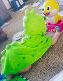 Maleroads Soft Cotton Baby Bath Towel Beach Towel Bathrobe for Kids 0-4 Years (Green Dinosaur, 21.545inch)