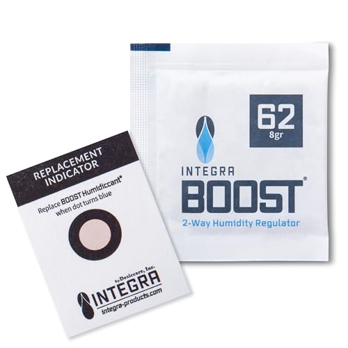 Integra Boost 2-Way Humidity Control Pack - Preserve Flavor & Control Humidity at 62% RH - Moisture Absorber for Herbs, Spices & More - 8 Gram (Pack of 20)