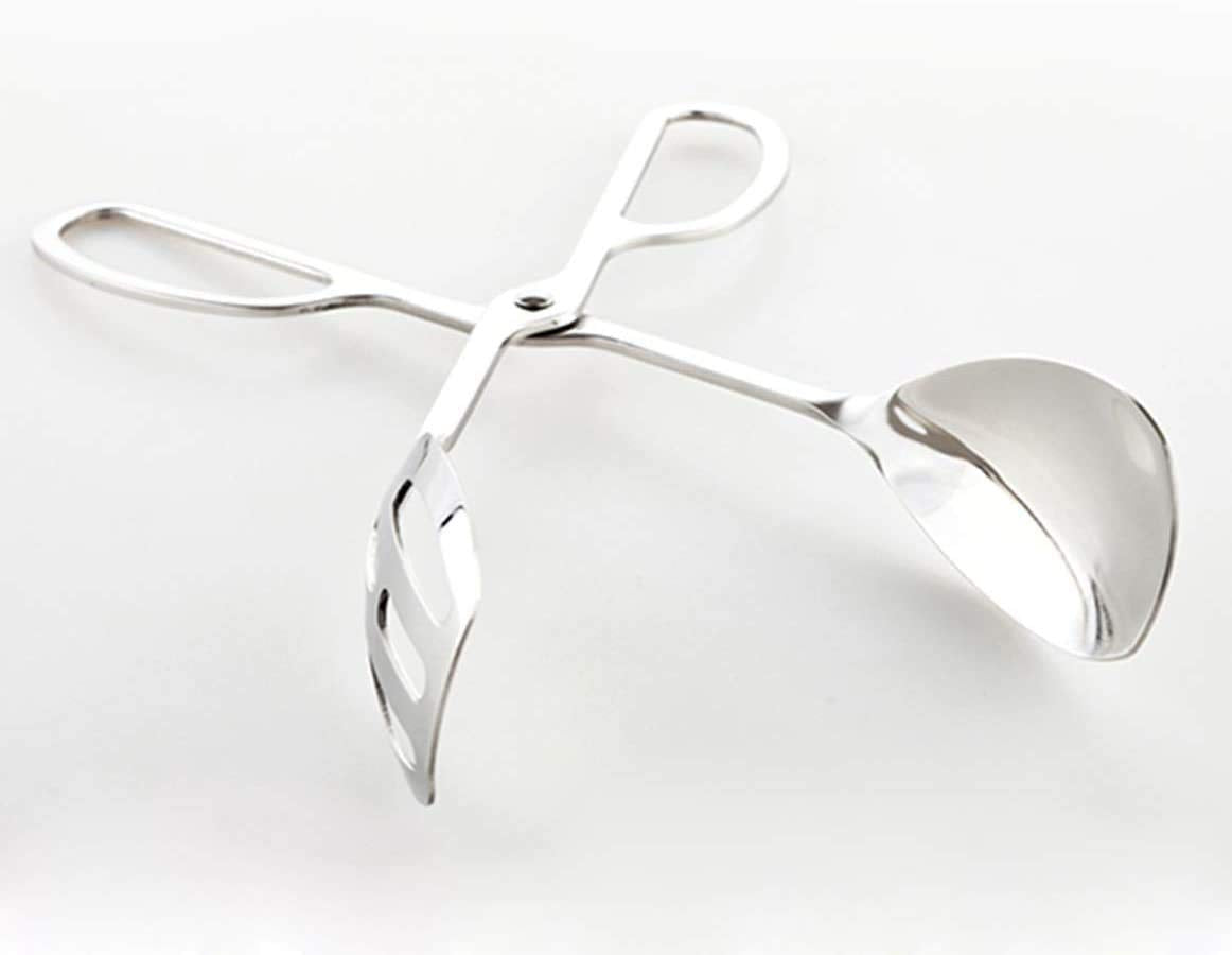 KEBE 2-PACK Serving Tongs for Buffet Party Catering, Thickening Food Serving Salad Cake Bread Kitchen Tongs, Stainless Steel