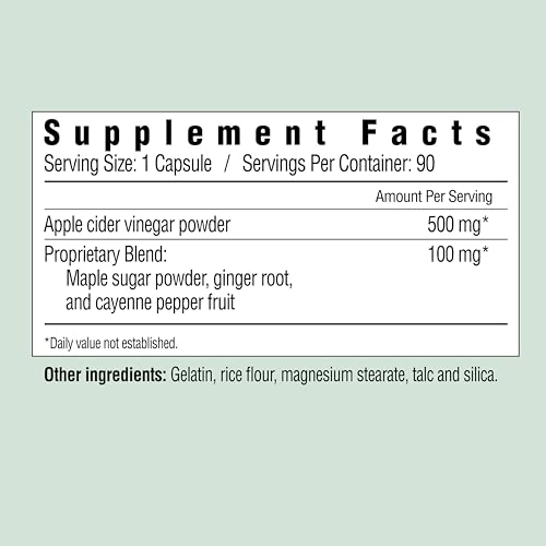 Country Farms Apple Cider Vinegar Capsules, with Ginger, Cayenne and Maple, Helps Aid Digestion, Supports Healthy Weight Loss, Cleanses and Detoxifies, Supports Water Balance, 90 Count, 90 Servings