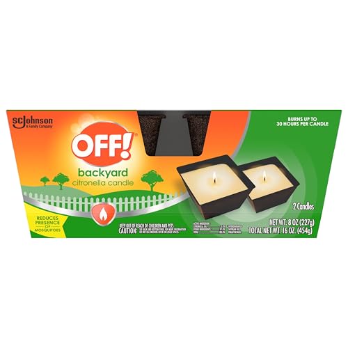 OFF! Backyard Citronella Scented Candle, Ambiance Enhancing Centerpiece, Burns for up to 25 Hours, 8 oz (Pack of 2)
