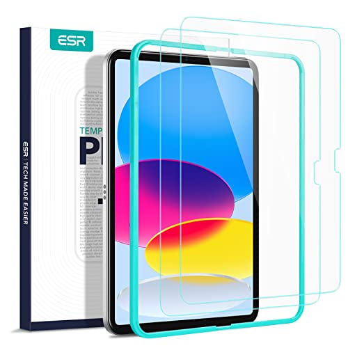 ESR for iPad 9th Generation Screen Protector, Tempered Glass Film with Easy Installation Frame for iPad 9/8/7 Gen (2021&2020&2019, 10.2 Inch), Scratch-Resistant, HD Clear, 2 Pack