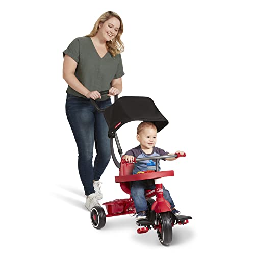 Toddler Bike, Kids Bike, Tricycle Toddler Toys for Ages 2-4, Baby Toy, Radio Flyer 4-in-1 Stroll 'N Trike, for Ages 1-5 Years, Red (Amazon Exclusive)