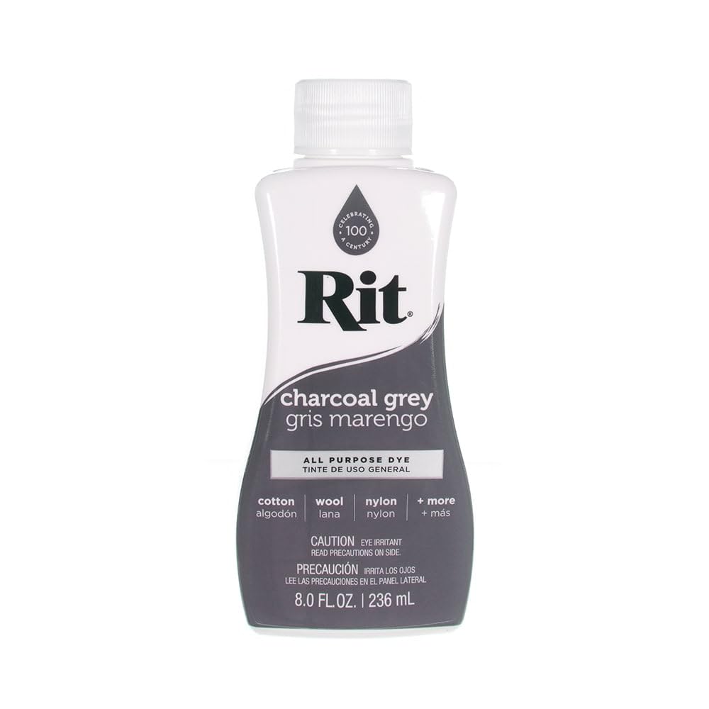 Rit Dye Ã¢ÂÂ 8 Oz. Liquid Fabric Dye for Clothing, DÃÂ©cor, and Crafts Ã¢ÂÂ Charcoal Grey (1 Pack)