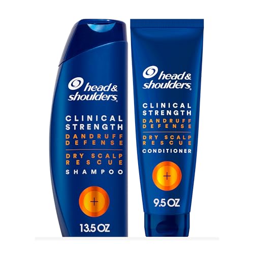 Head & Shoulders Dandruff Shampoo and Conditioner Set, Clinical Strength, Selenium Sulfide Formula, Dry Scalp Relief with Manuka Honey, Up to 100% Flake Protection, 13.5 & 9.1 Fl Oz, 2 Pack