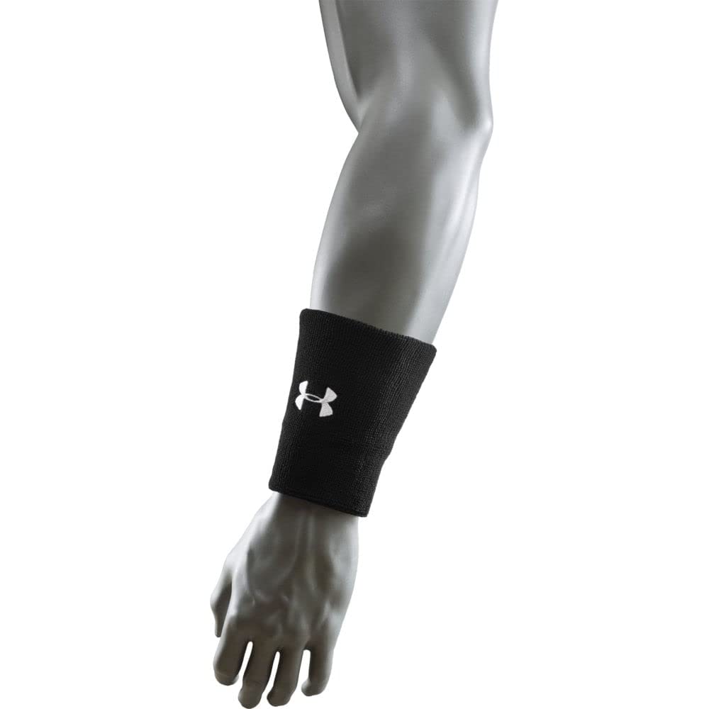 Under Armour Unisex-Erwachsene 6-Zoll Performance Schweißband 2er-Pack, Schwarz (001)/Weiß, Einheitsgröße