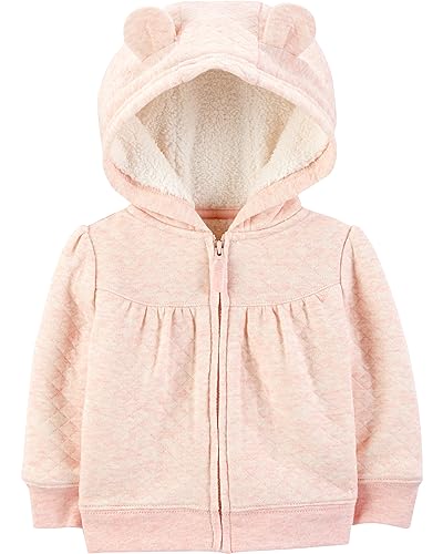 Simple Joys by Carter's Baby Hooded Sweater Jacket with Sherpa Lining, Grey, 12 Months