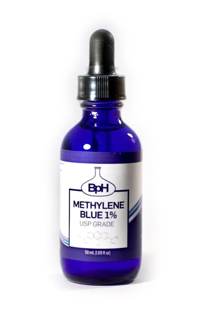 Methylenblau, 1 % USP (pharmazeutische) Qualität, 50 ml (1,69 fl oz) Glas; von Dritten getestet