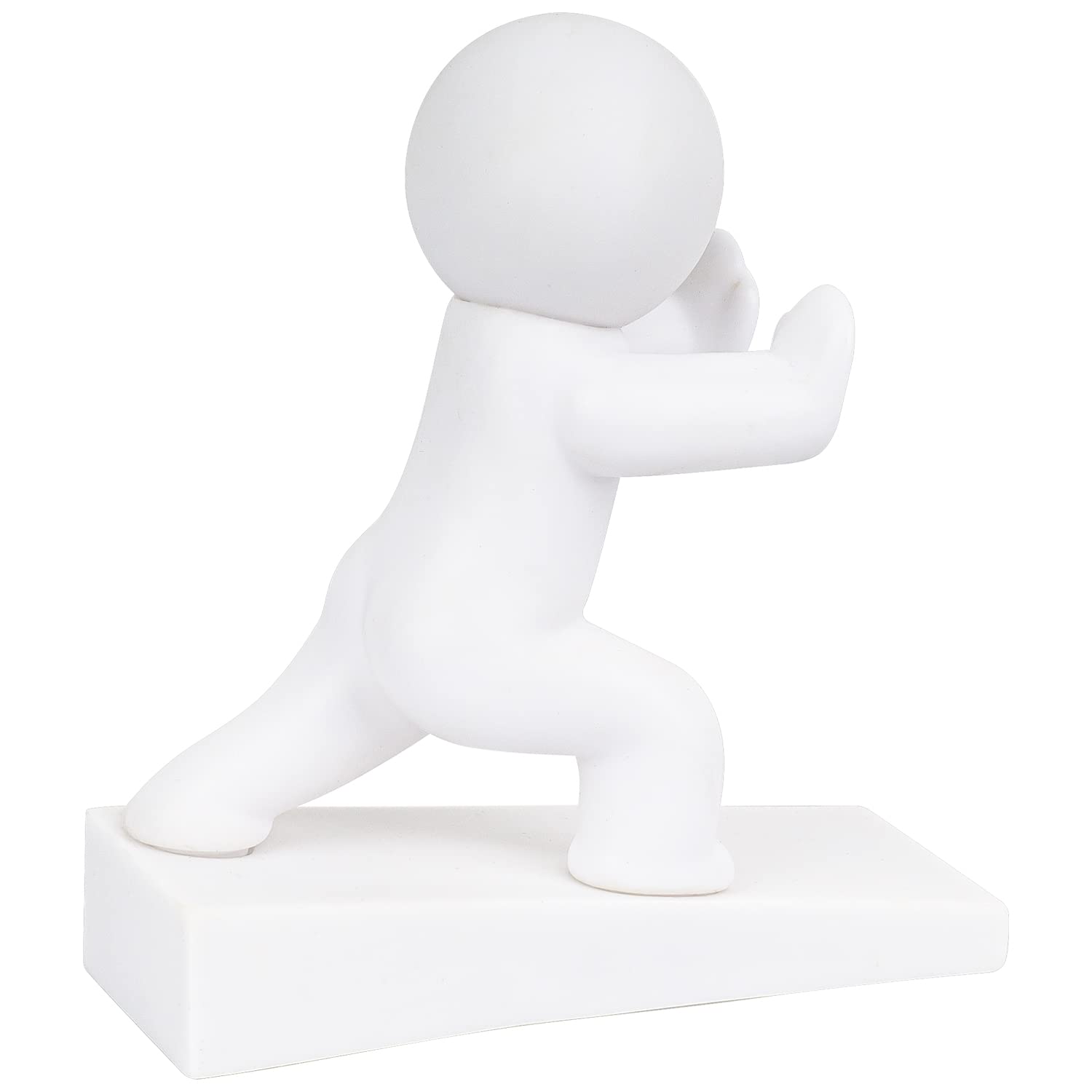Cute Door Stopper, Decorative Door Stop, Protects Your Floors, White 1 Pack (Patented)