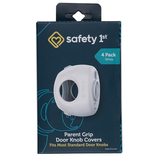 Safety 1st Parent Grip Door Knob Covers, White, One Size,4 Count (Pack of 1) (HS3260600), Packaging may vary
